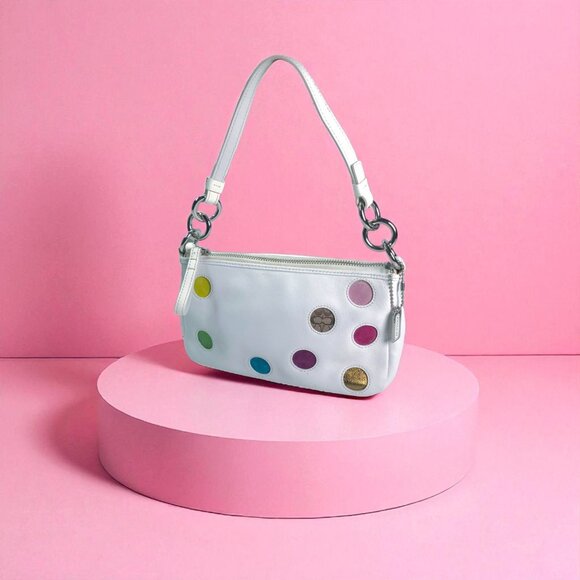 Coach Handbags - COACH Vintage White Mini Dots Bag 3677